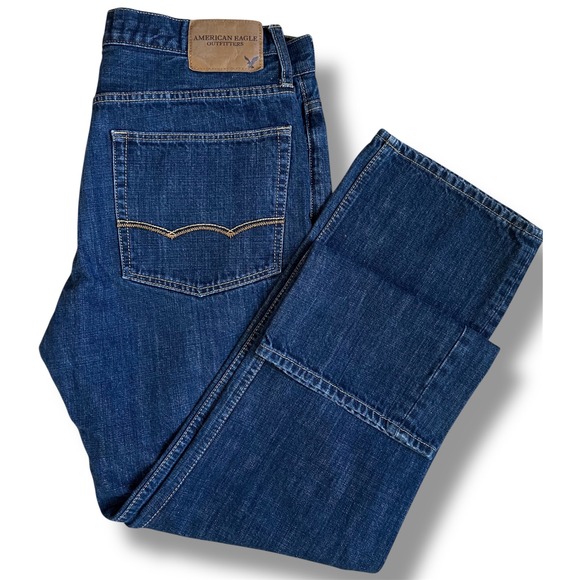 American Eagle Outfitters Other - American Eagle Relaxed Fit Jeans Mens 34x31 Dark Wash Blue Denim Classic